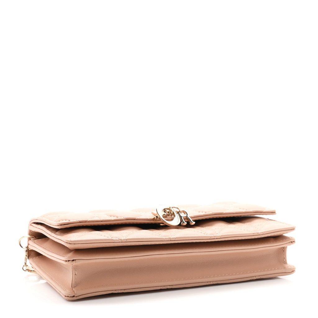 Lambskin Chain Lady My Dior Mini Chain Pouch Rose De Vents wholesalehk.shop