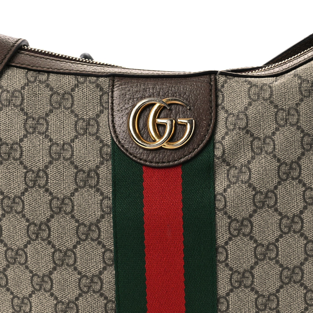 GG Supreme Monogram Web Small Ophidia Half Moon Hobo Brown wholesalehk.shop