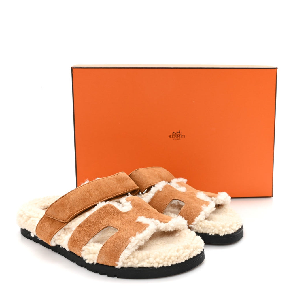 Suede Goatskin Woolskin Womens Chypre Sandals 36.5 Naturel Ecru wholesalehk.shop
