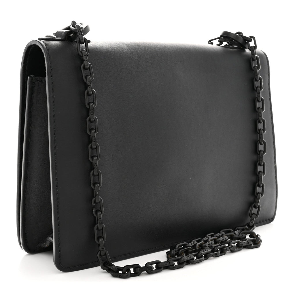 Ultra Matte Calfskin J'Adior Chain Flap Bag Black wholesalehk.shop