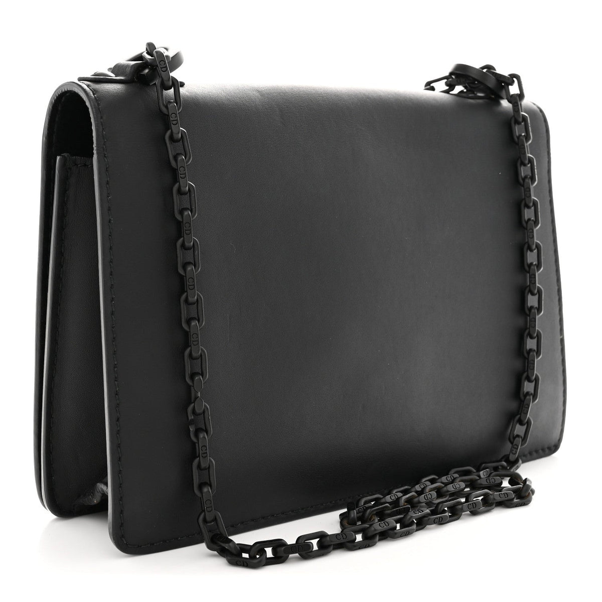 Ultra Matte Calfskin J'Adior Chain Flap Bag Black wholesalehk.shop