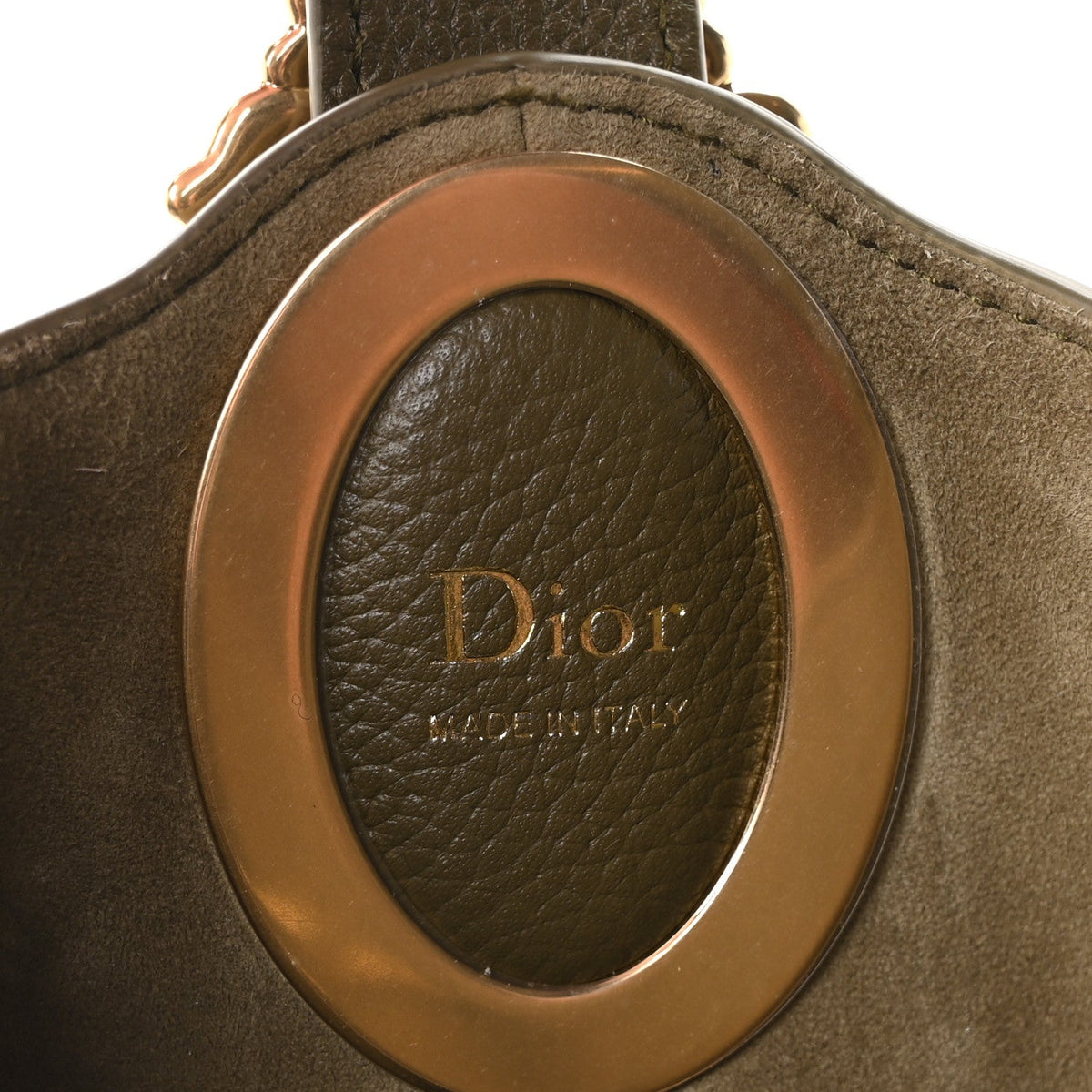 Grained Calfskin Medium Medaillon Bucket Bag Khaki wholesalehk.shop