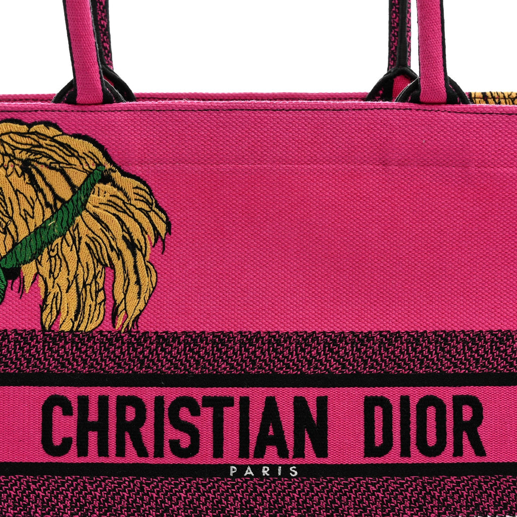 Canvas Embroidered Large Jungle Pop Book Tote Fuchsia Multicolor £¨ Direct shipment via from wholesalehk.shop