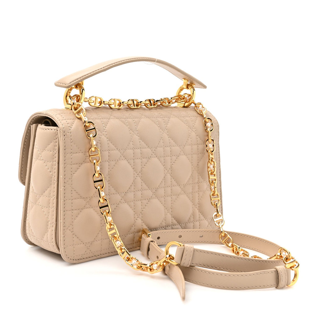 Lambskin Cannage Small Jolie Top Handle Bag Powder Beige Latte wholesalehk.shop