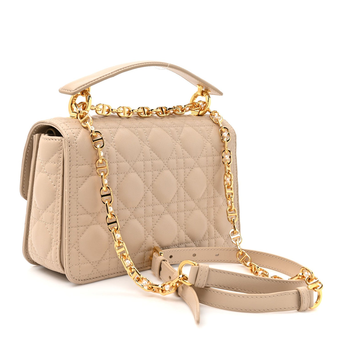 Lambskin Cannage Small Jolie Top Handle Bag Powder Beige Latte wholesalehk.shop