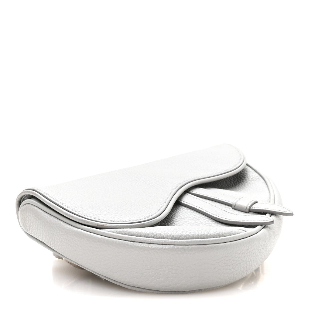 Grained Calfskin Mens Mini Saddle Bag Gray wholesalehk.shop