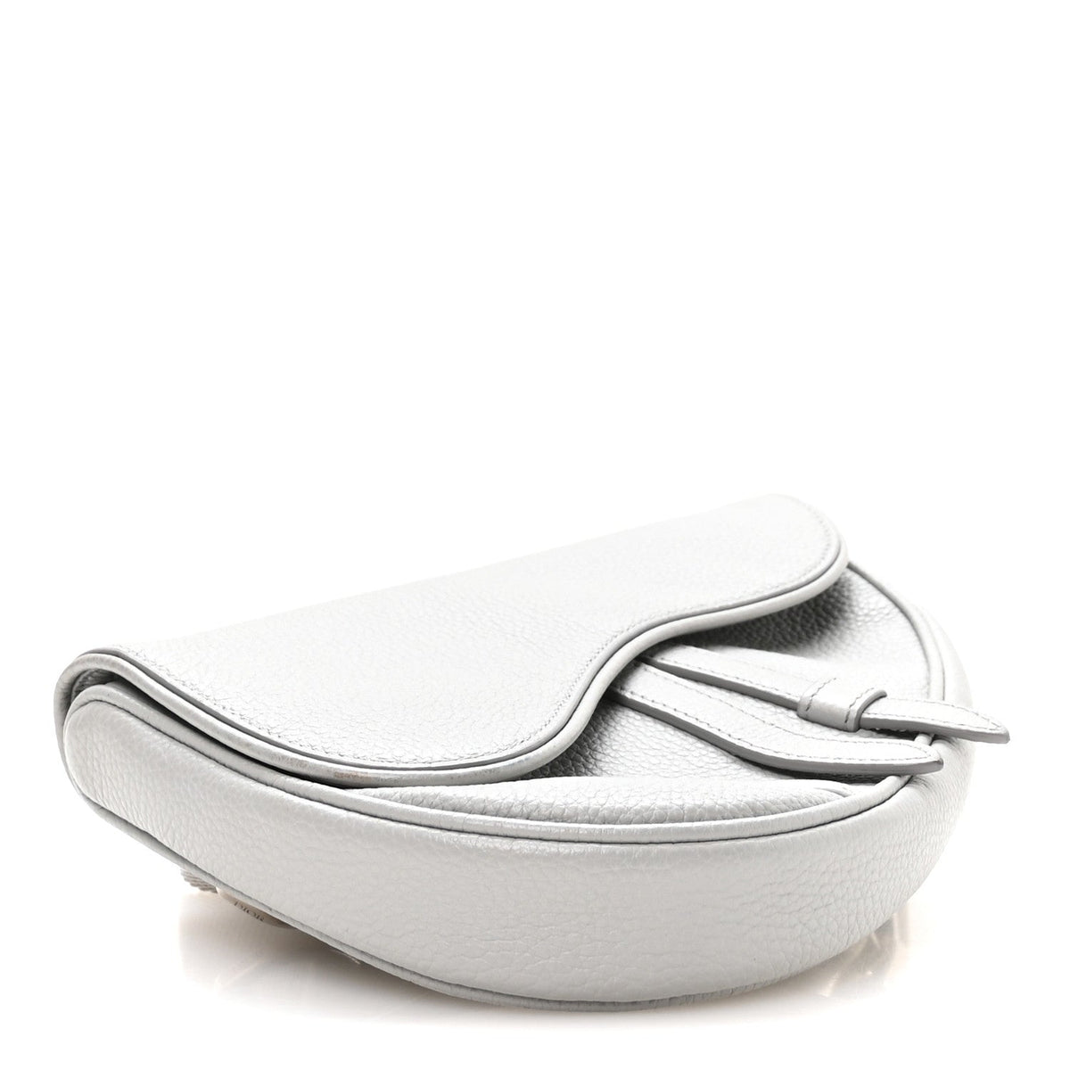 Grained Calfskin Mens Mini Saddle Bag Gray wholesalehk.shop