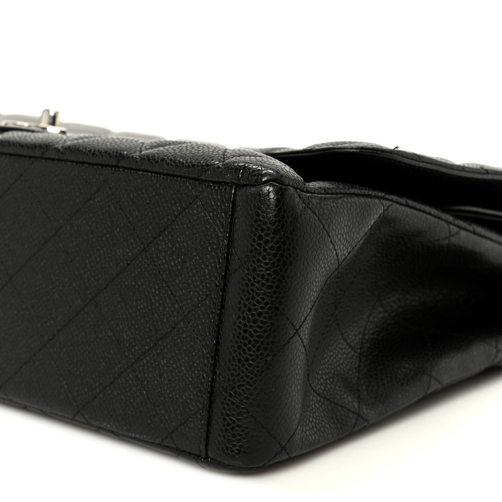 Caviar Quilted Maxi Double Flap Black wholesalehk.shop