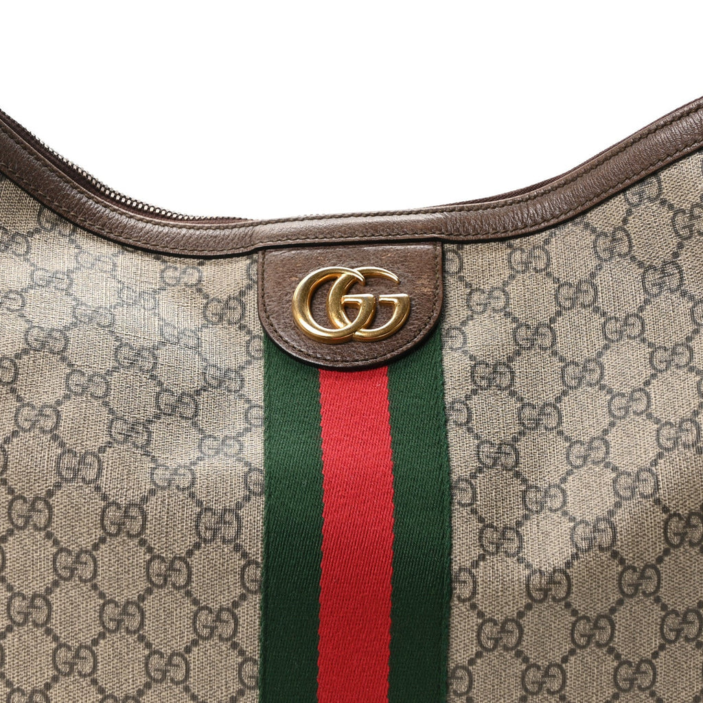 GG Supreme Monogram Web Ophidia Half Moon Hobo Brown wholesalehk.shop