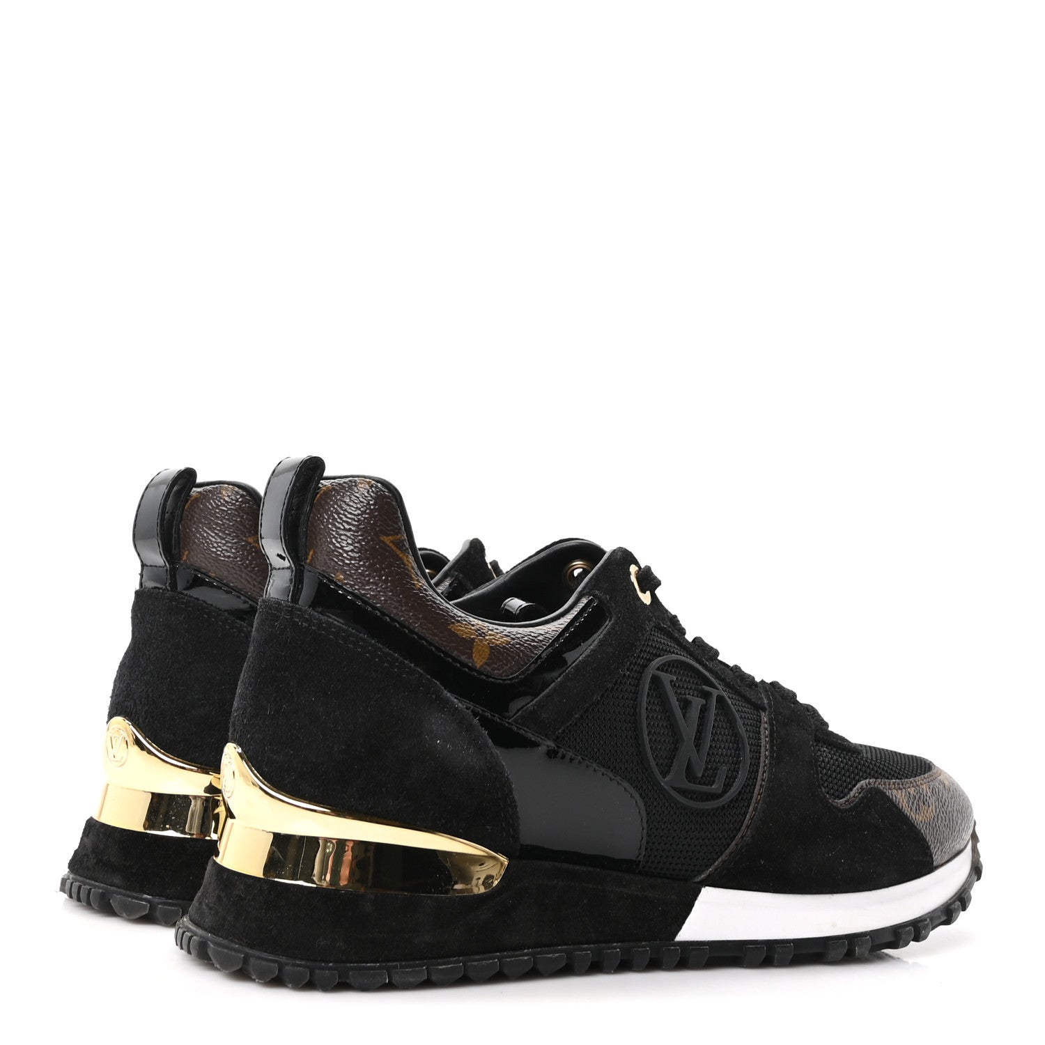 Suede Monogram Run Away Sneakers 37 Black £¨ Direct shipment via from wholesalehk.shop