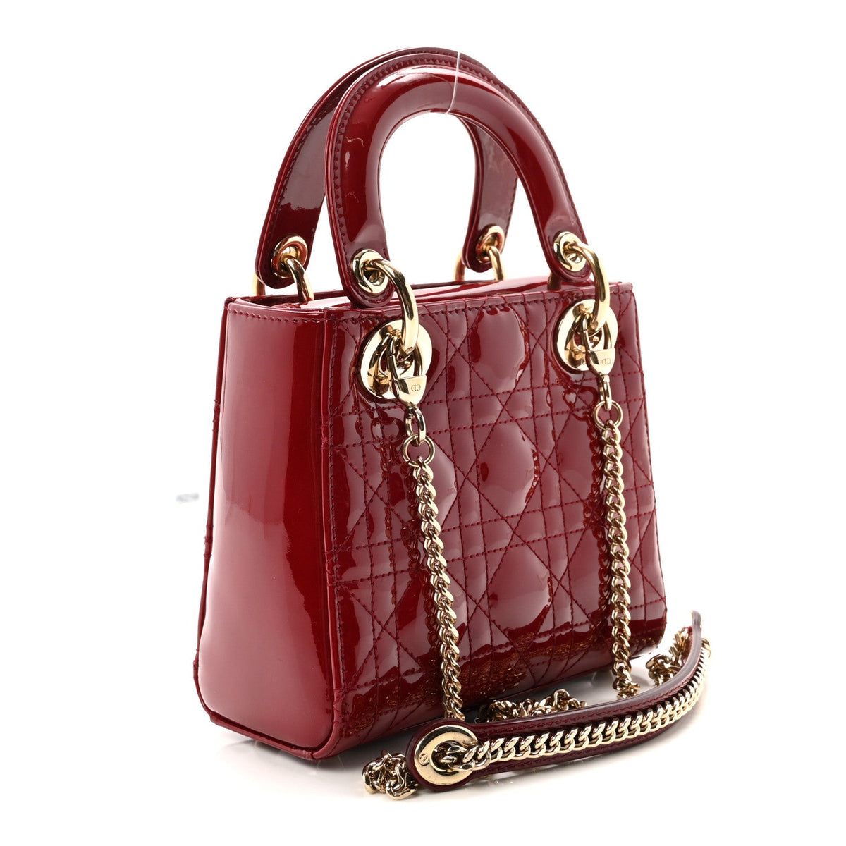 Patent Cannage Mini Lady Dior Red wholesalehk.shop