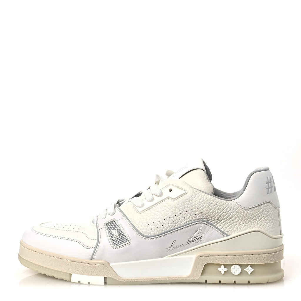 Calfskin Mens LV Trainer Sneakers 10 White £¨ Direct shipment via from wholesalehk.shop