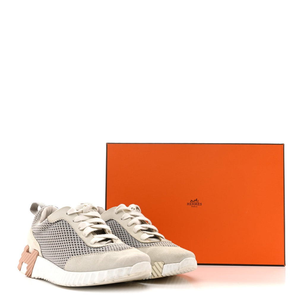 Air Mesh Suede Goatskin Bouncing Sneakers 35 Gris Lulea White wholesalehk.shop