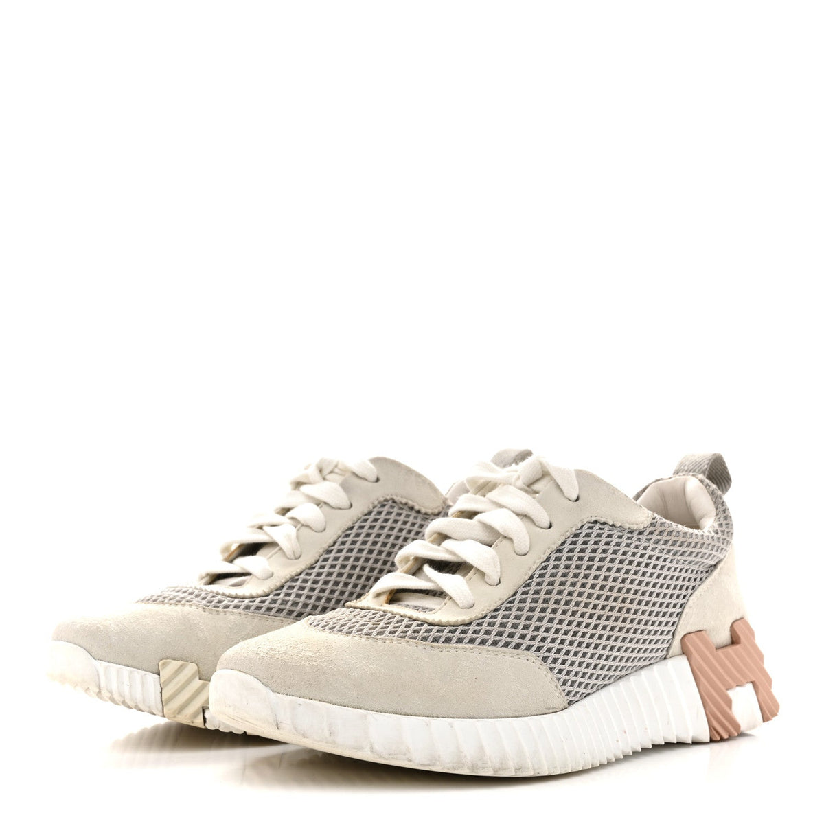 Air Mesh Suede Goatskin Bouncing Sneakers 35 Gris Lulea White wholesalehk.shop