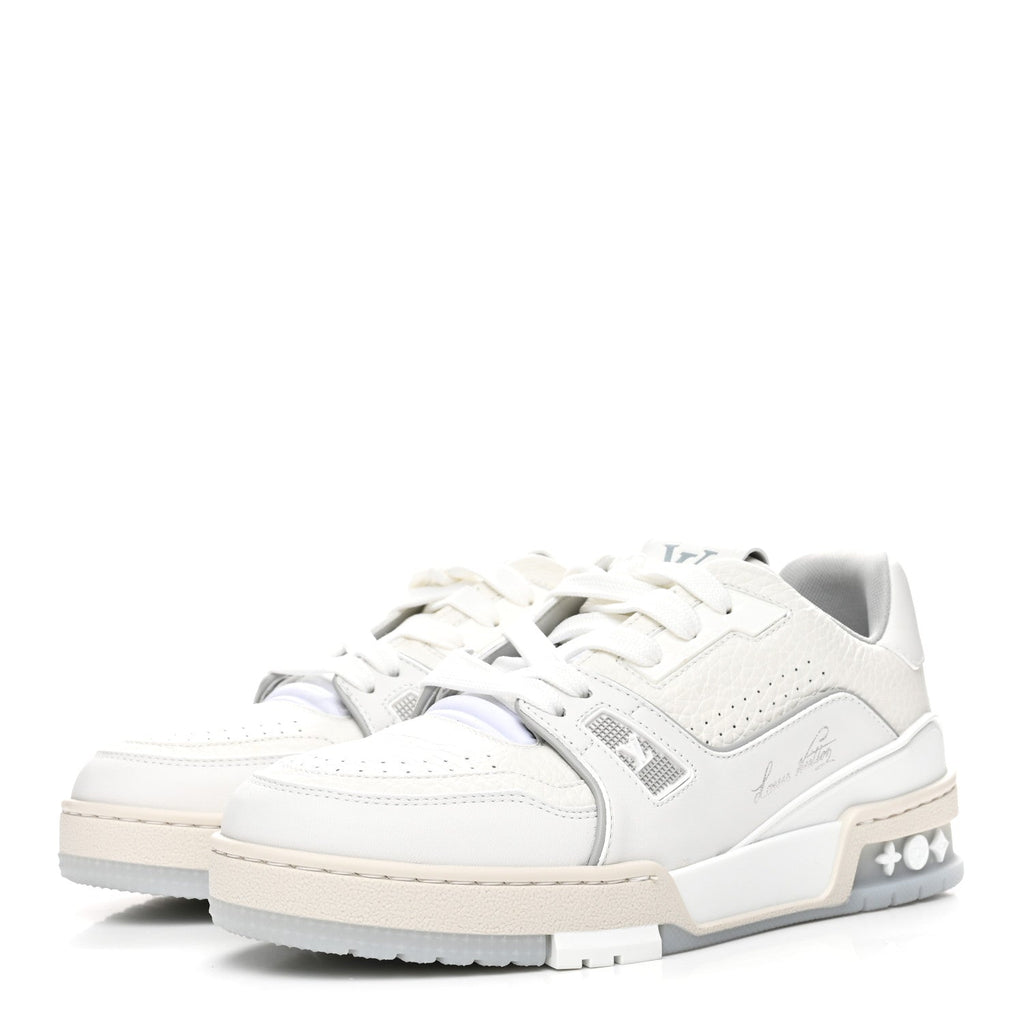 Grained Calfskin Womens LV Trainer Sneakers 37 White £¨ Direct shipment via from wholesalehk.shop