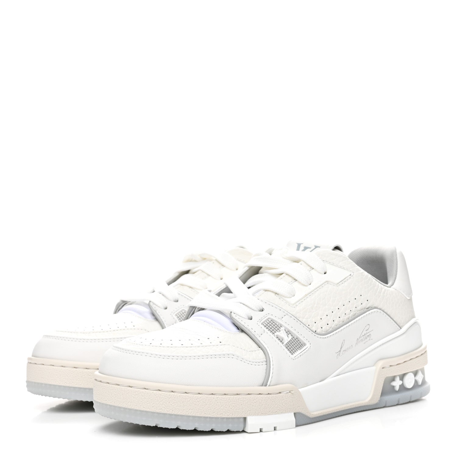Grained Calfskin Womens LV Trainer Sneakers 37 White £¨ Direct shipment via from wholesalehk.shop