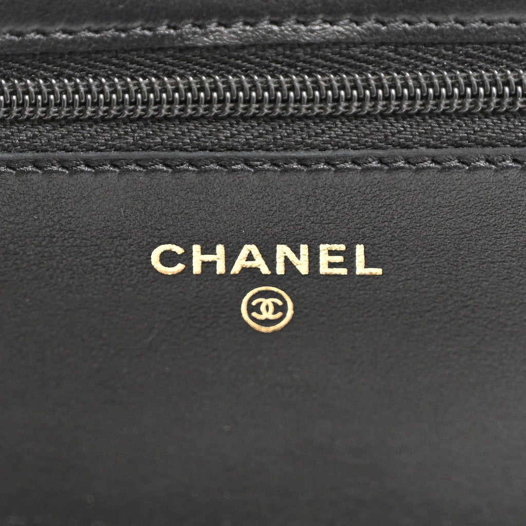 Caviar Quilted Coco Stamps Wallet On Chain WOC Black wholesalehk.shop