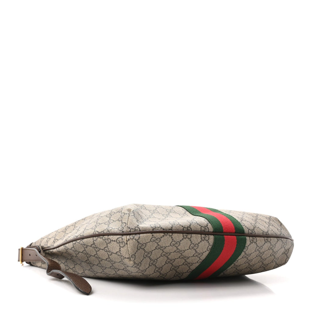 GG Supreme Monogram Web Ophidia Half Moon Hobo Brown wholesalehk.shop