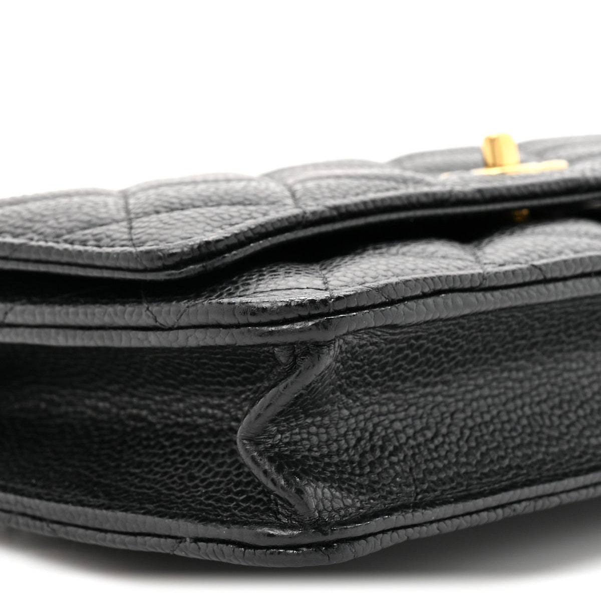 Caviar Quilted CC Turnlock Wallet On Chain WOC Black wholesalehk.shop