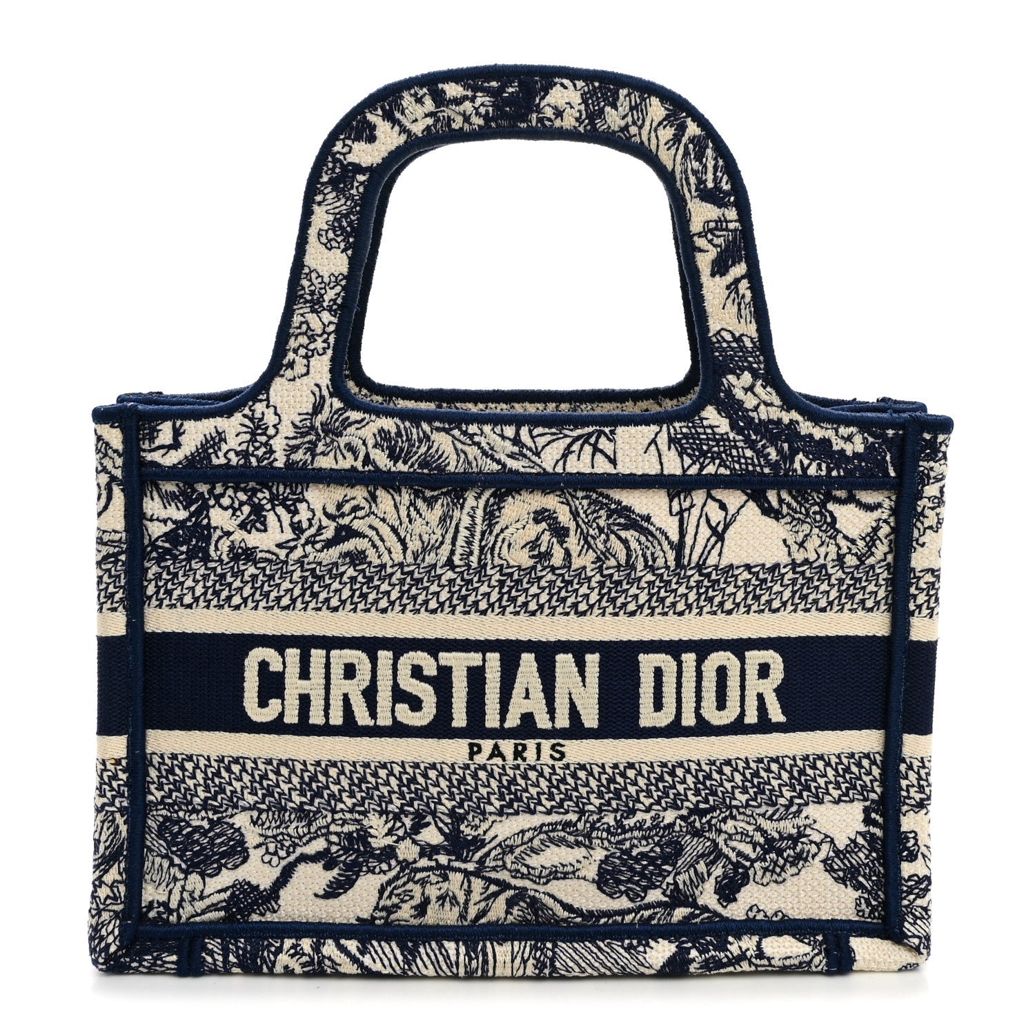 Canvas Embroidered Mini Toile De Jouy Book Tote Blue £¨ Direct shipment via from wholesalehk.shop