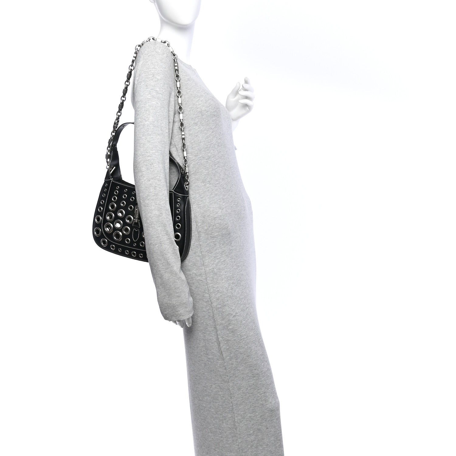 Calfskin Ha Ha Ha Jackie 1961 Eyelet Hobo Black £¨ Direct shipment via from wholesalehk.shop
