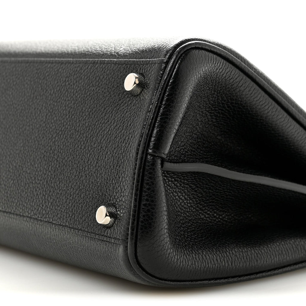 Grainy Calfskin Small Zumi Top Handle Bag Black wholesalehk.shop