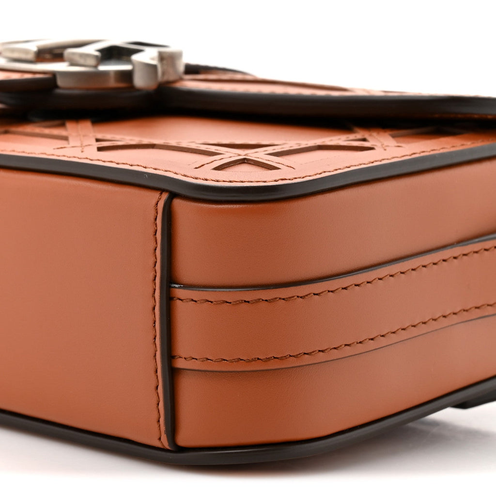 Calfskin Cosmo Laser Cut Cannage Mini Dior Charm Bag Cognac wholesalehk.shop