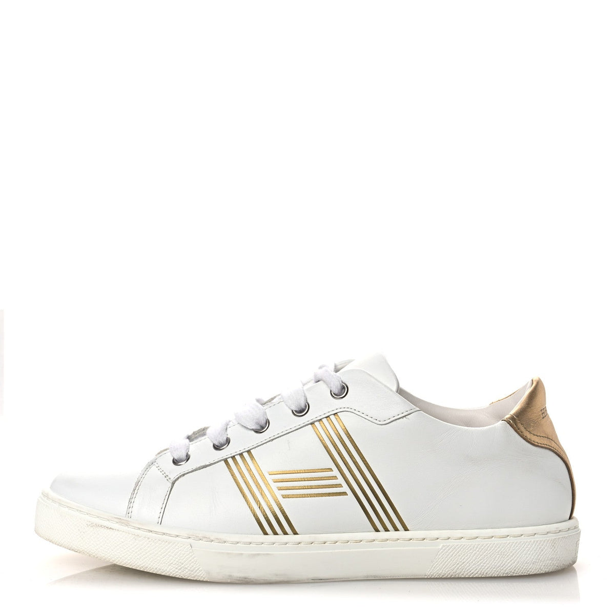 Metallic Calfskin Womens Advantage Sneakers 39.5 White Dore wholesalehk.shop