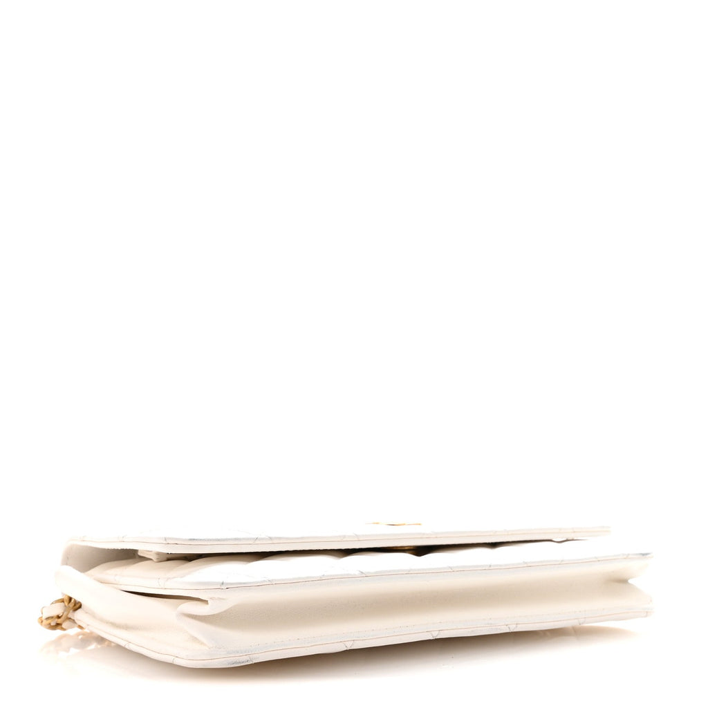 Lambskin Quilted Romance Wallet On Chain WOC White wholesalehk.shop