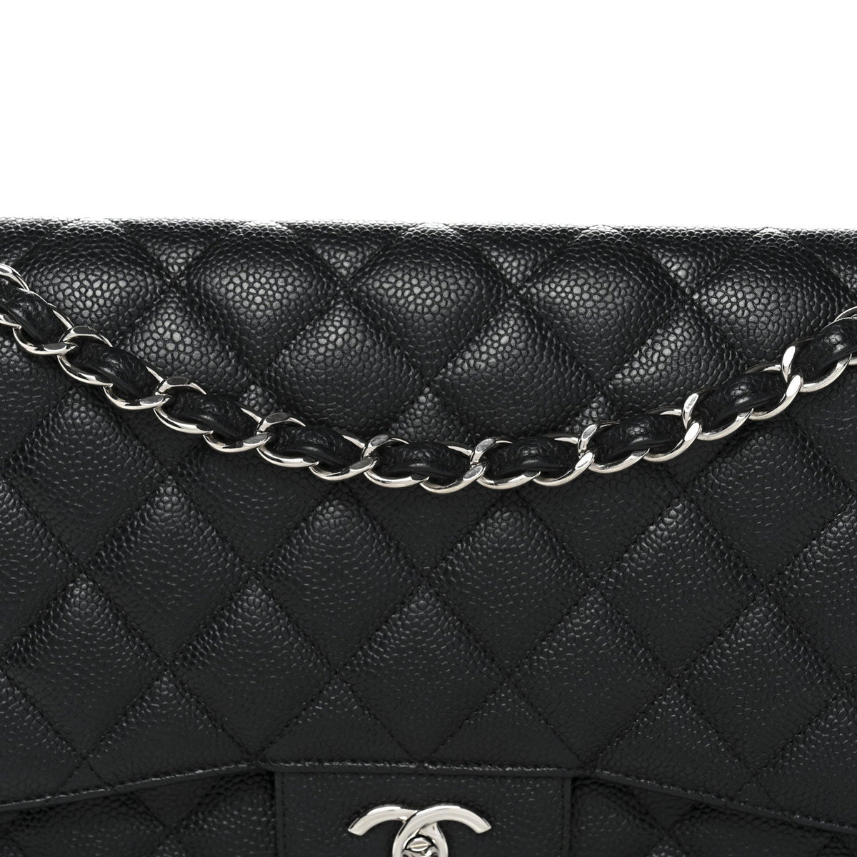 Caviar Quilted Jumbo Double Flap Black wholesalehk.shop