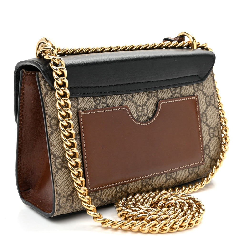 GG Supreme Monogram Calfskin Small Padlock Shoulder Bag Beige Black Cuir £¨ Direct shipment via from wholesalehk.shop