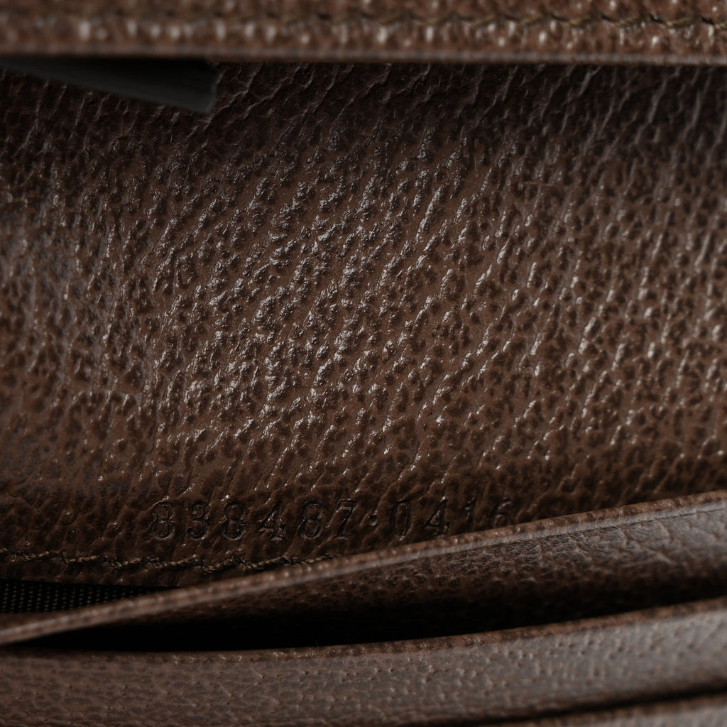 GG Supreme Monogram Web Ophidia Small Wallet Beige Dark Brown wholesalehk.shop