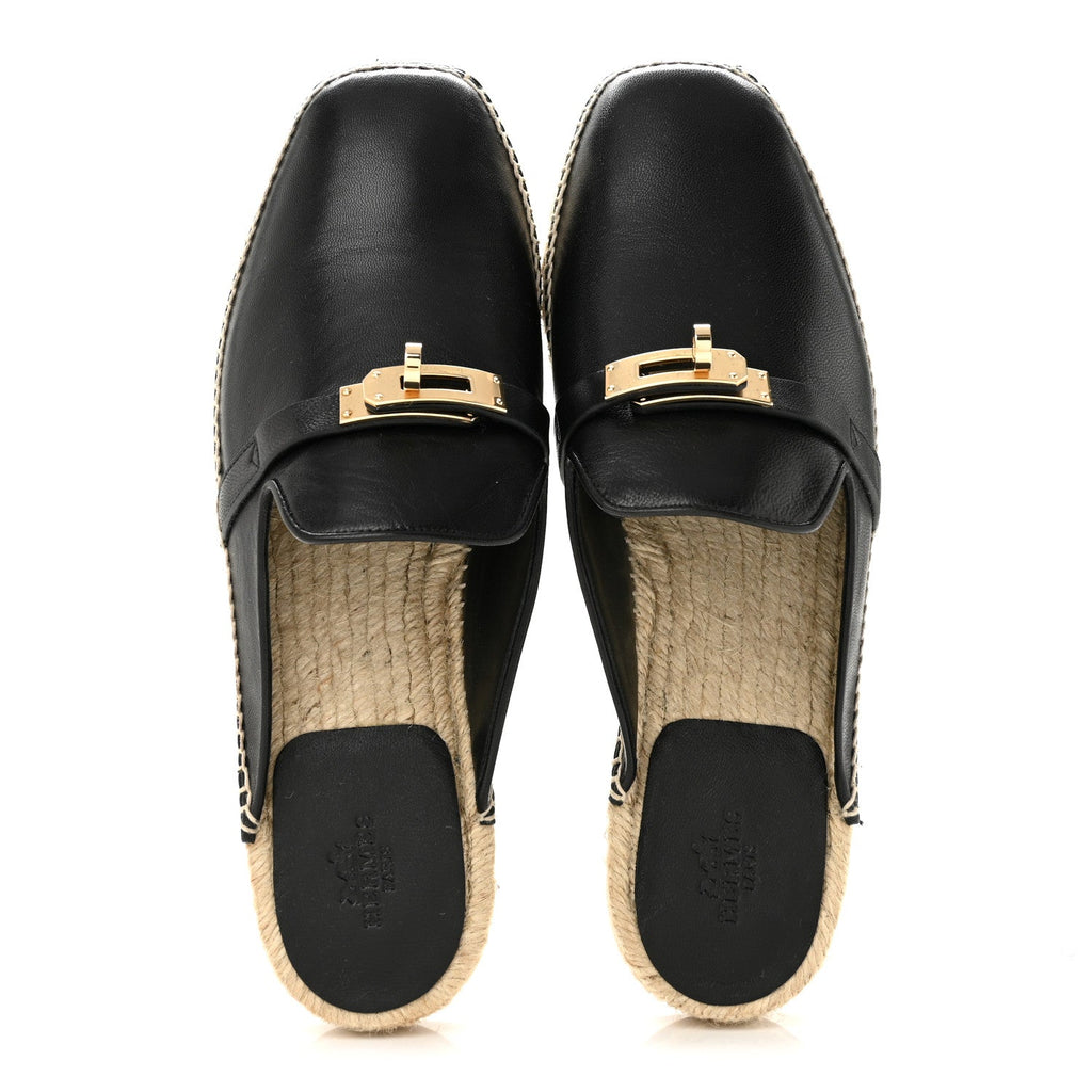 Goatskin Feria Espadrille 39 Black wholesalehk.shop