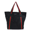 GG Monogram Medium Web Handle Vertical Tote Black wholesalehk.shop
