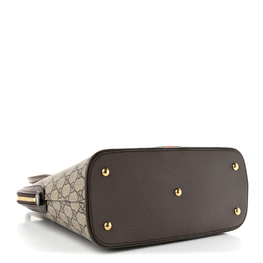 GG Supreme Monogram Web Medium Top Handle Ophidia Dome Shoulder Bag Brown wholesalehk.shop