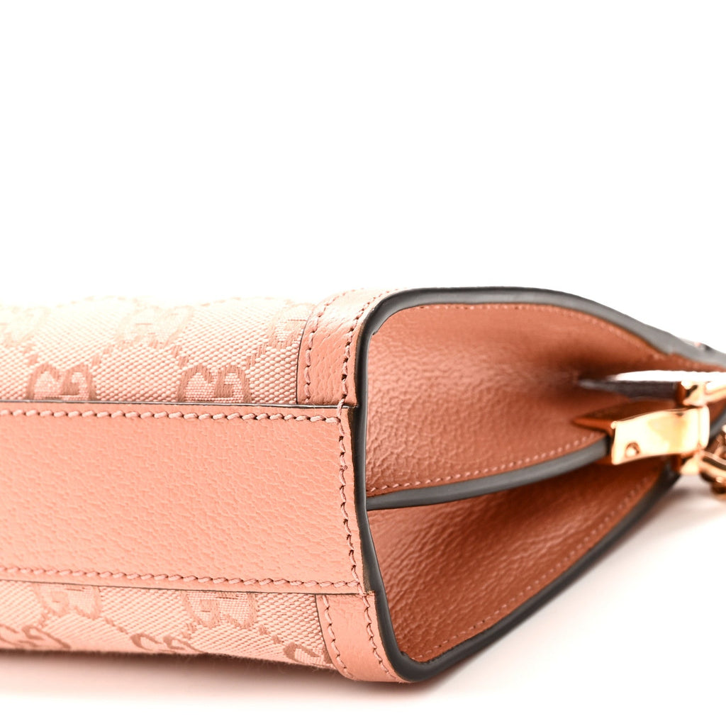 Monogram Textured Dollar Calfskin Small Ophidia Chain Shoulder Bag Cloche Rose Pink wholesalehk.shop