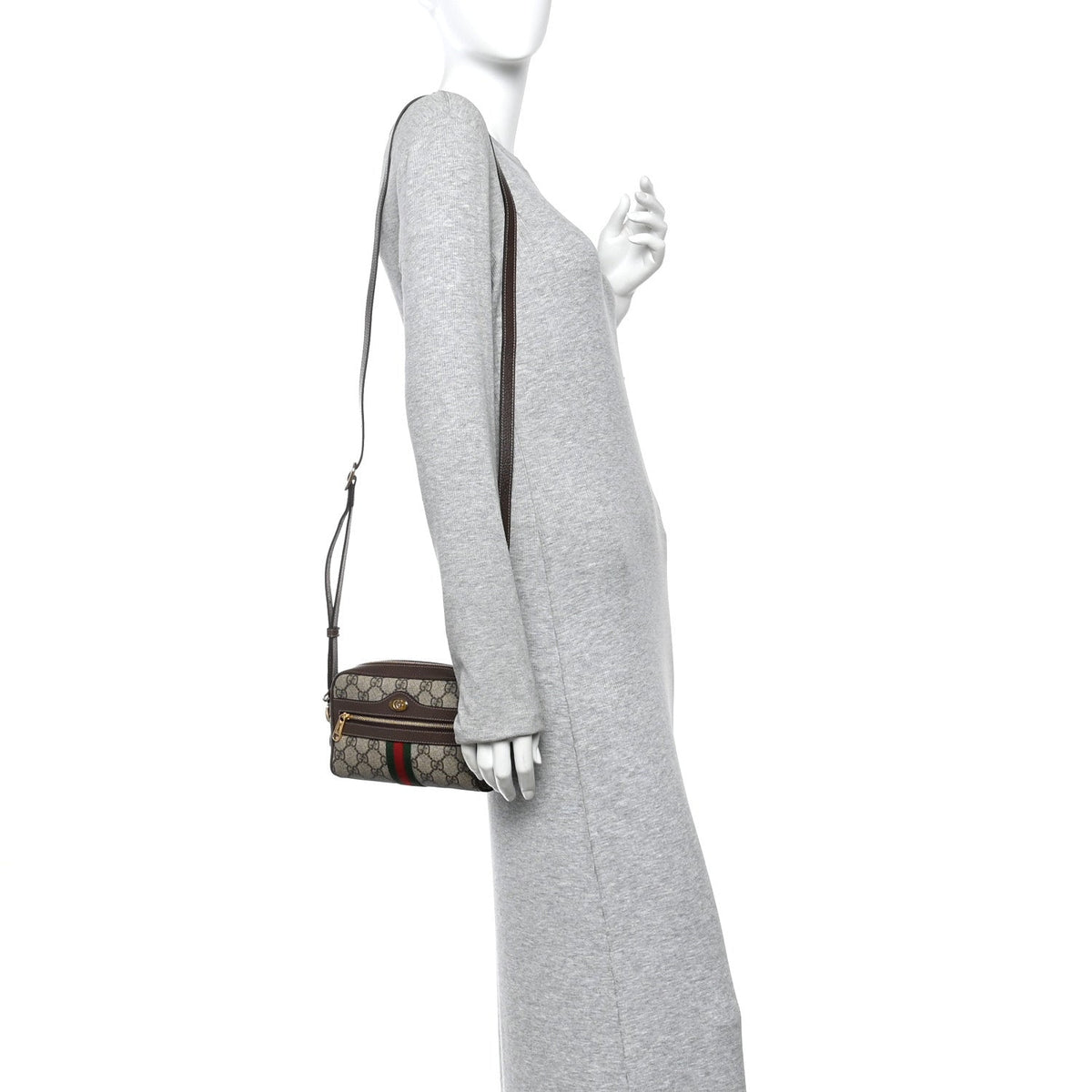 GG Supreme Monogram Web Mini Ophidia Shoulder Bag Brown wholesalehk.shop