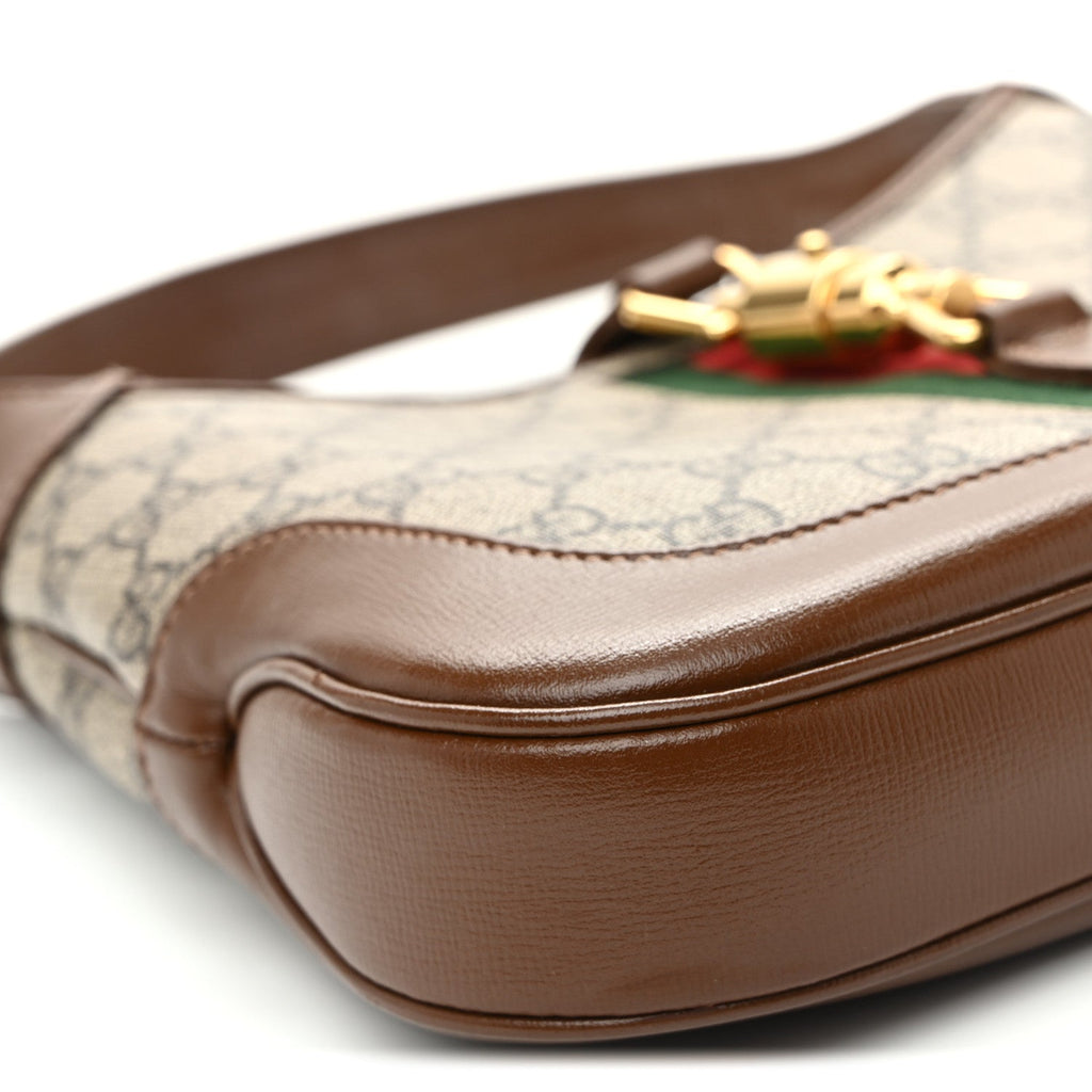 GG Supreme Monogram Azalea Calfskin Web Small Jackie 1961 Hobo Beige Ebony Brown Sugar £¨ Direct shipment via from wholesalehk.shop