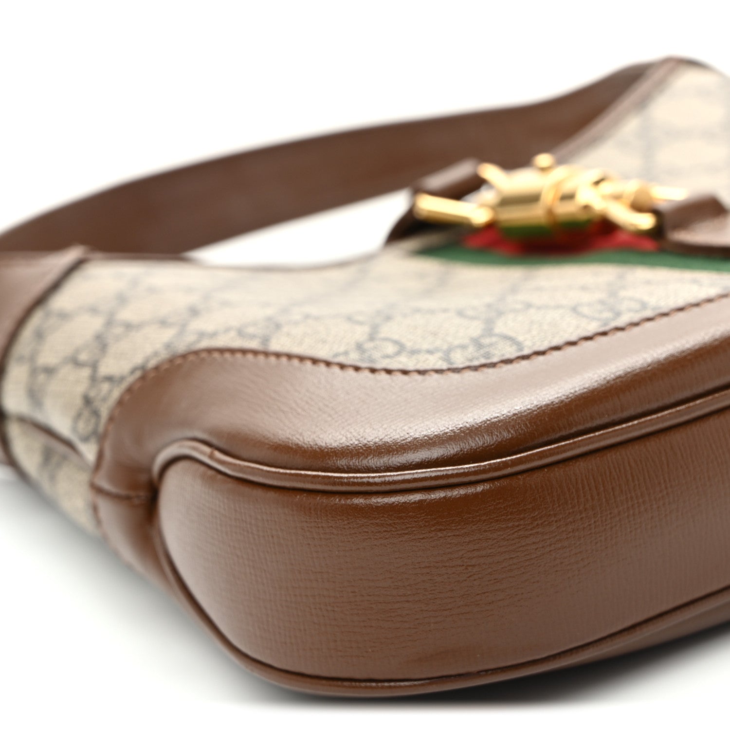 GG Supreme Monogram Azalea Calfskin Web Small Jackie 1961 Hobo Beige Ebony Brown Sugar £¨ Direct shipment via from wholesalehk.shop