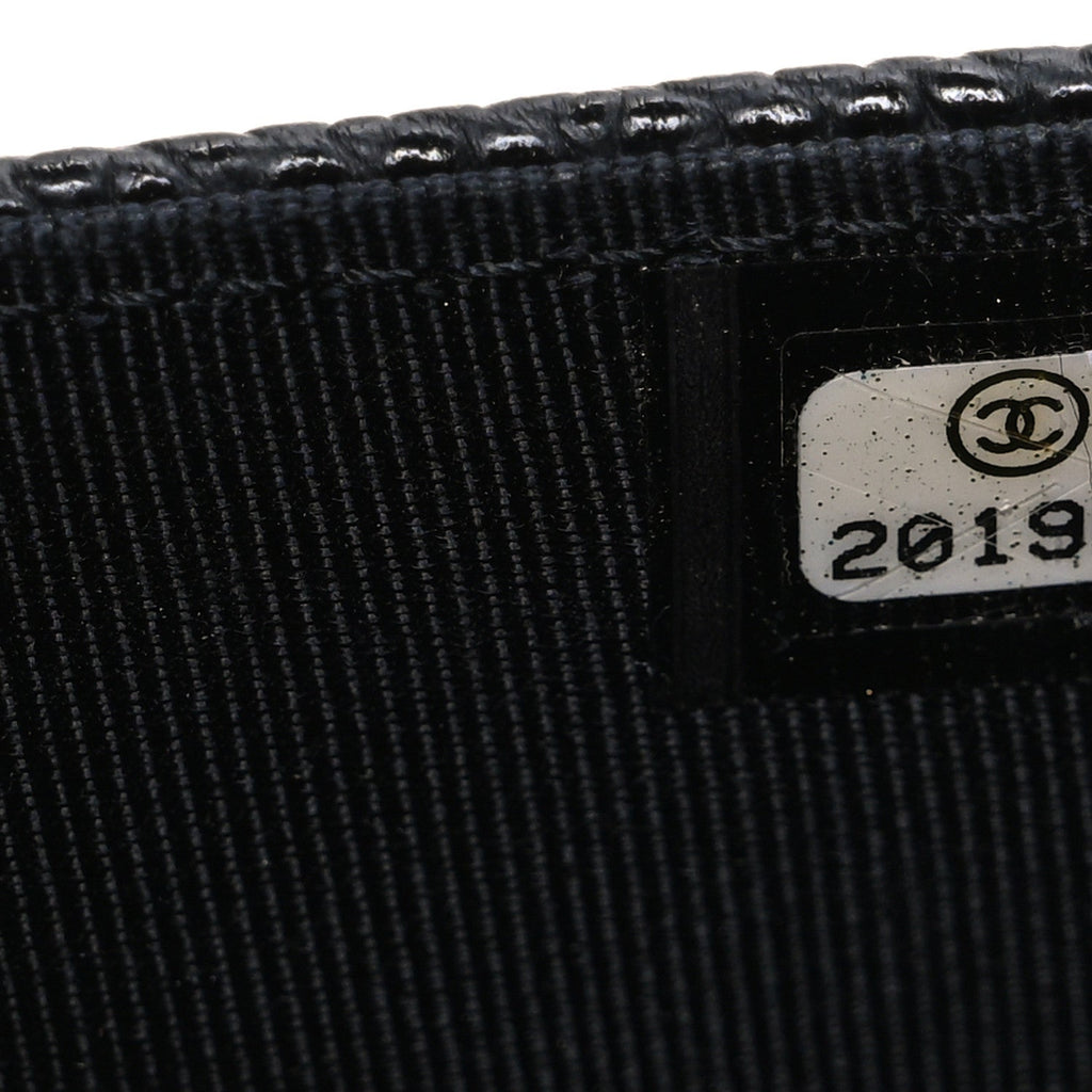 Caviar Quilted Wallet on Chain WOC Black wholesalehk.shop