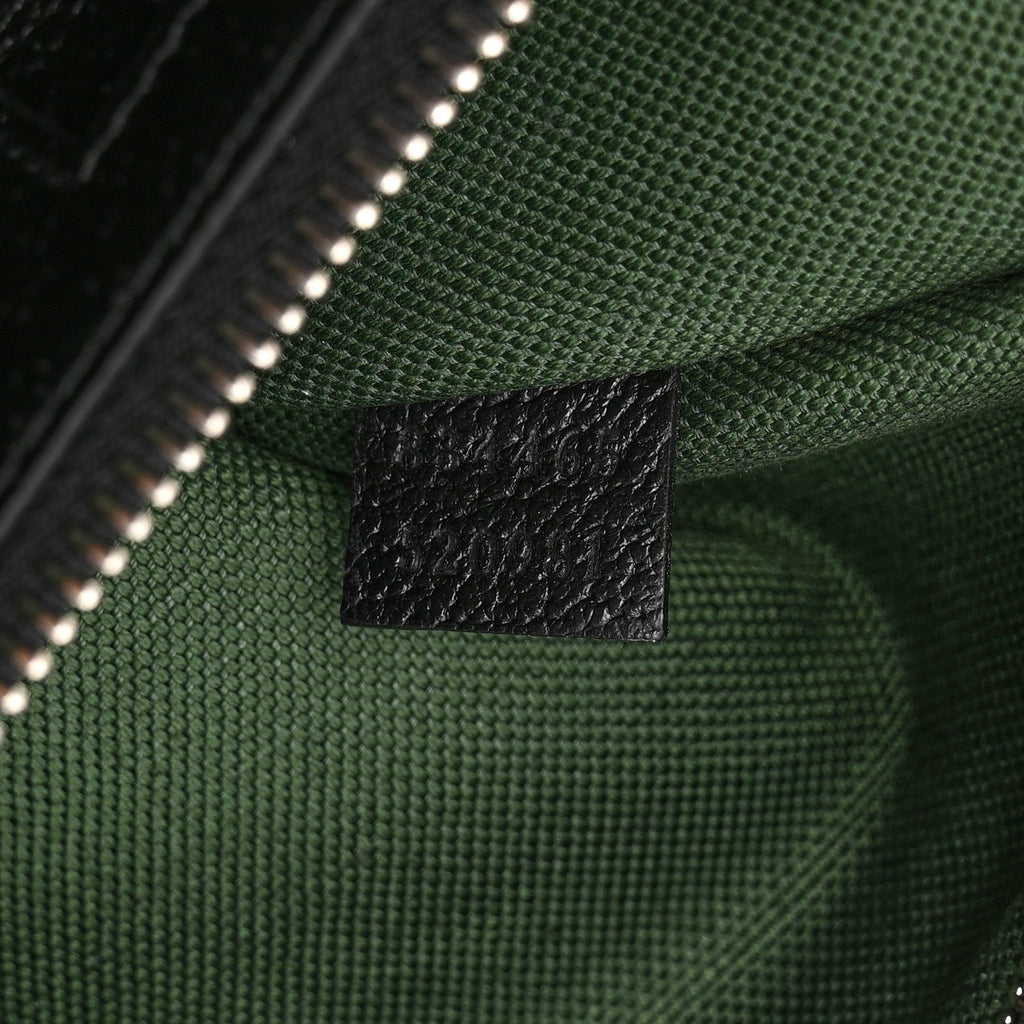 Textured Dollar Calfskin Web Medium Ophidia Tote Bag  Black wholesalehk.shop