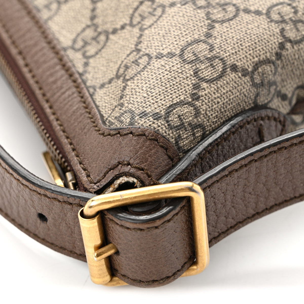 GG Supreme Monogram Web Small Ophidia Half Moon Hobo Brown wholesalehk.shop