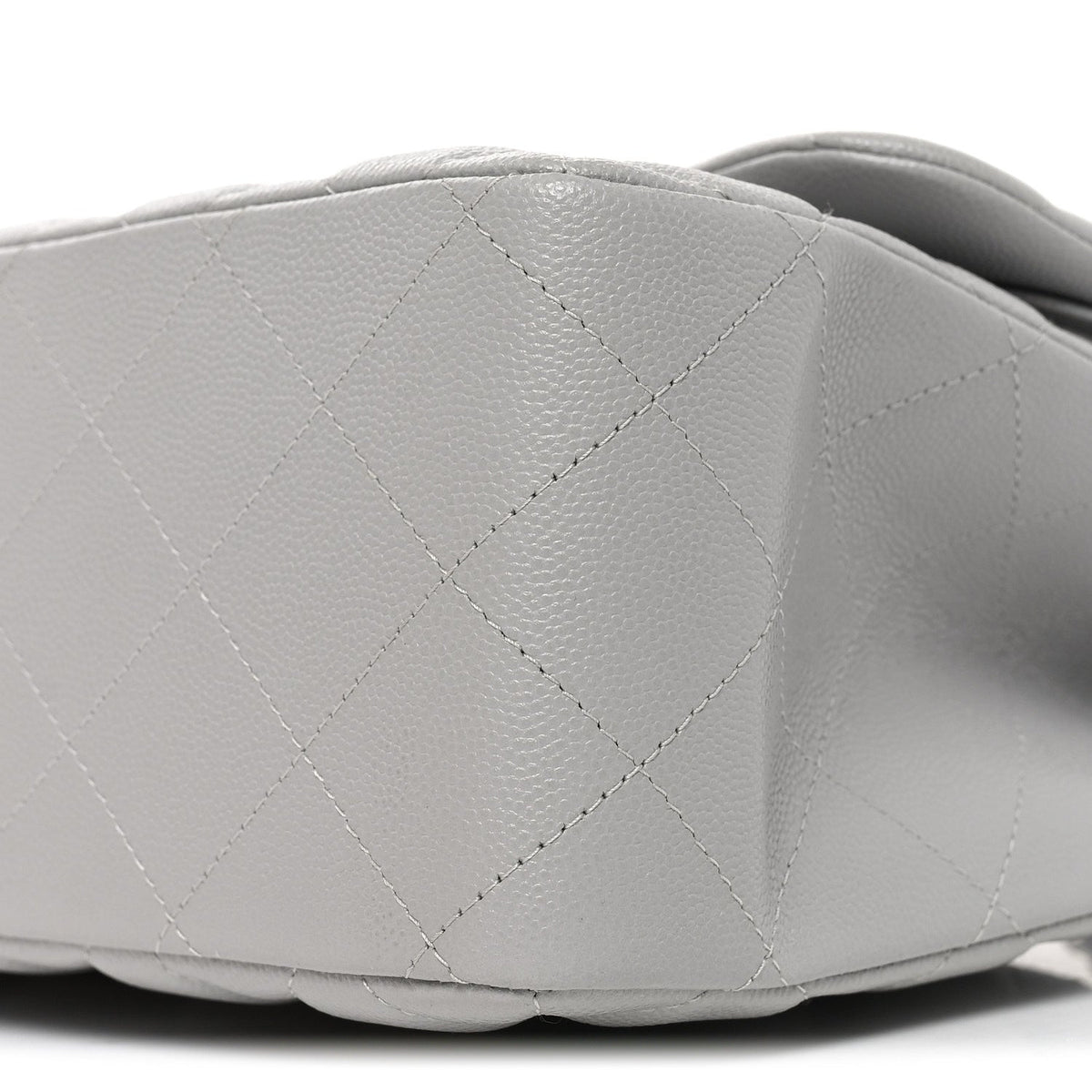 Caviar Quilted Jumbo Double Flap Grey wholesalehk.shop