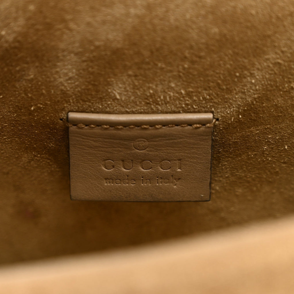 GG Supreme Monogram Suede Crystal Small Dionysus Shoulder Bag Beige Ebony Taupe wholesalehk.shop