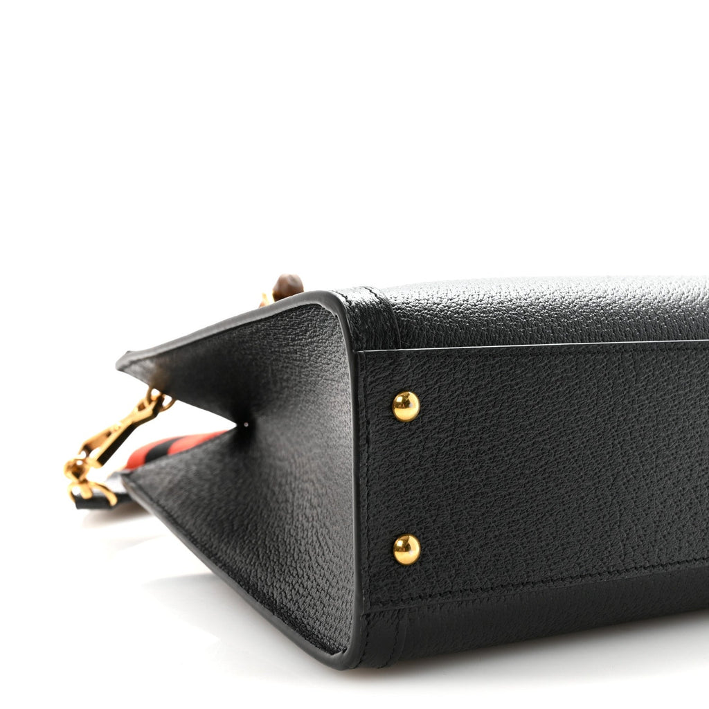 Textured Dollar Calfskin Web Small Diana Tote Bag Black Dusty Grey wholesalehk.shop