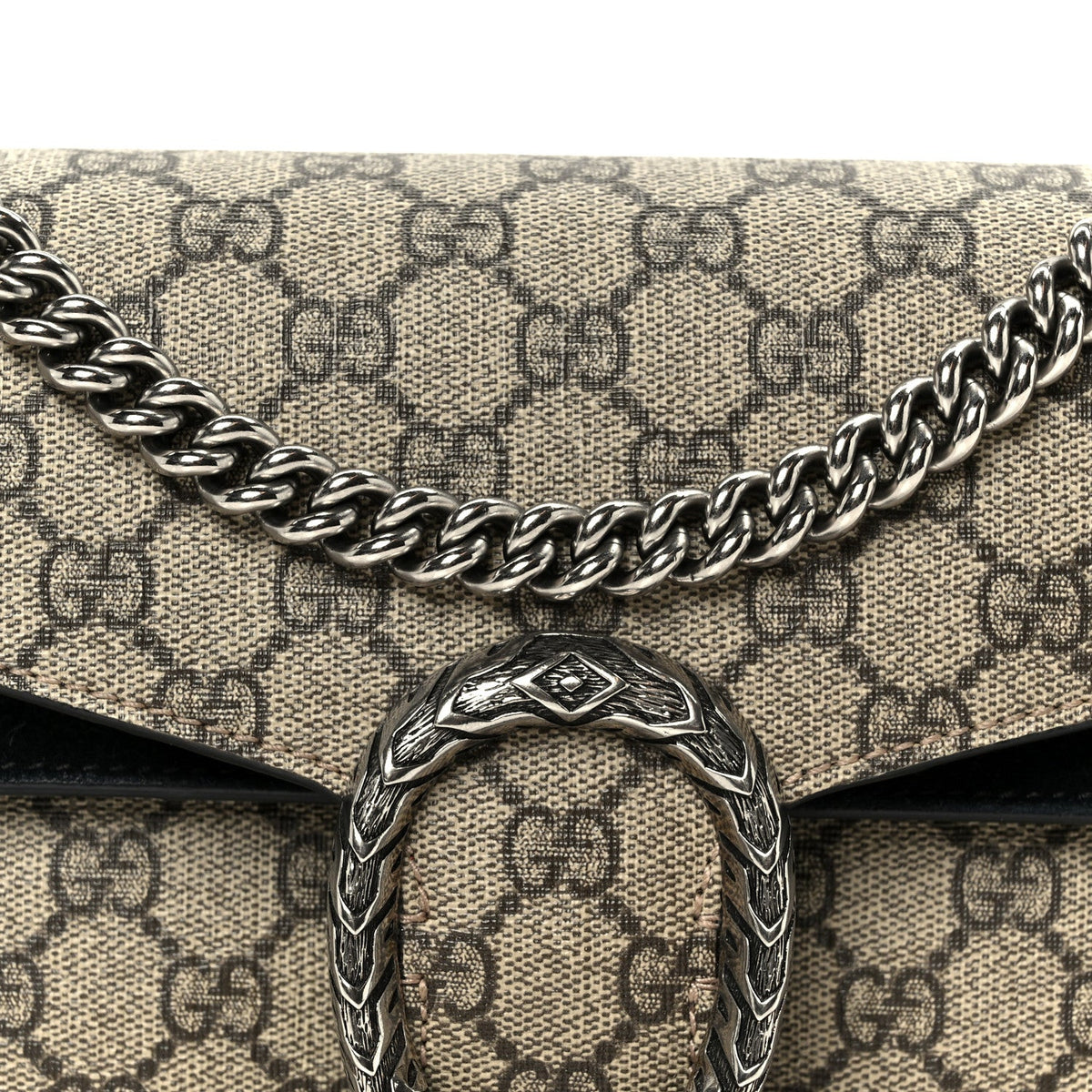 GG Supreme Monogram Small Dionysus Shoulder Bag Black wholesalehk.shop