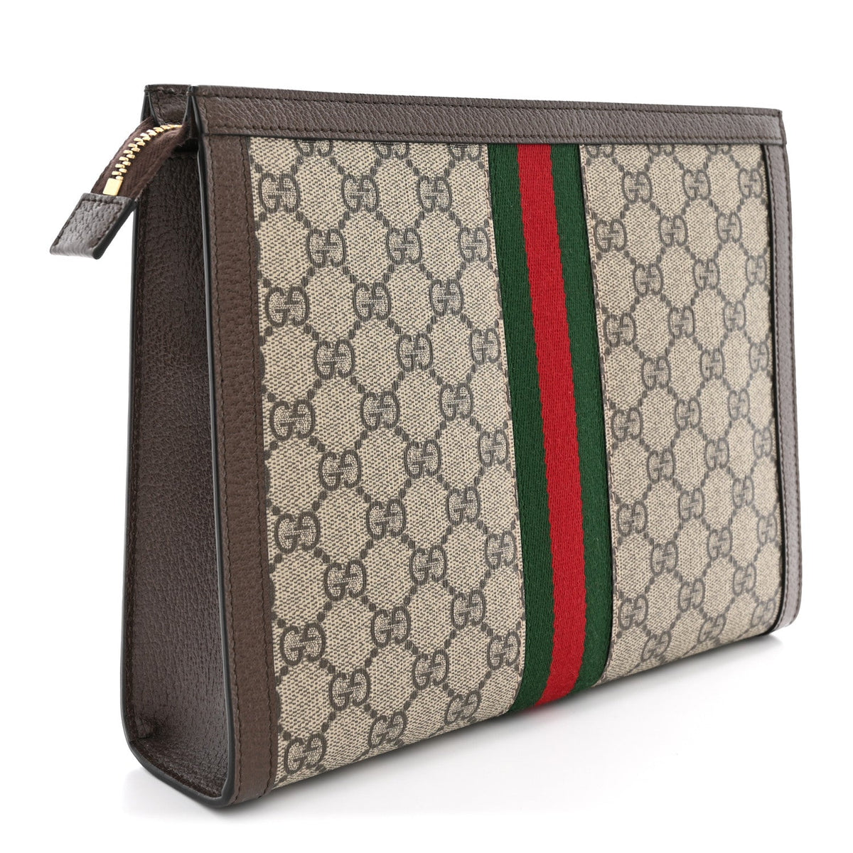 GG Supreme Monogram Web Ophidia Pouch Brown wholesalehk.shop