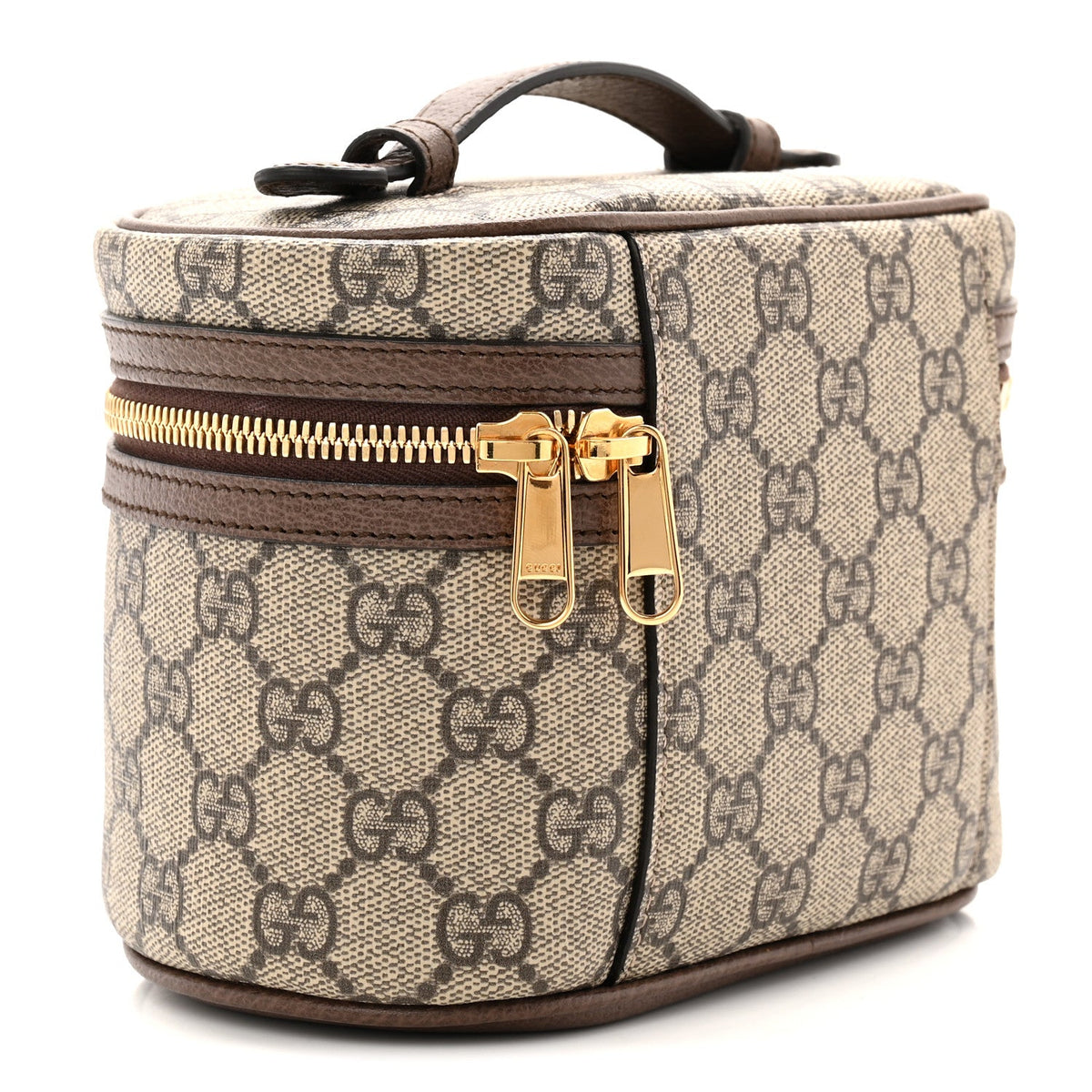 GG Supreme Monogram Textured Calfskin Web Ophidia Vanity Cosmetic Case Beige Ebony New Acero wholesalehk.shop