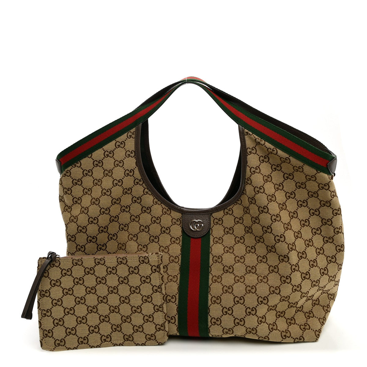 GG Monogram Web Large Giglio Tote Beige Brown wholesalehk.shop