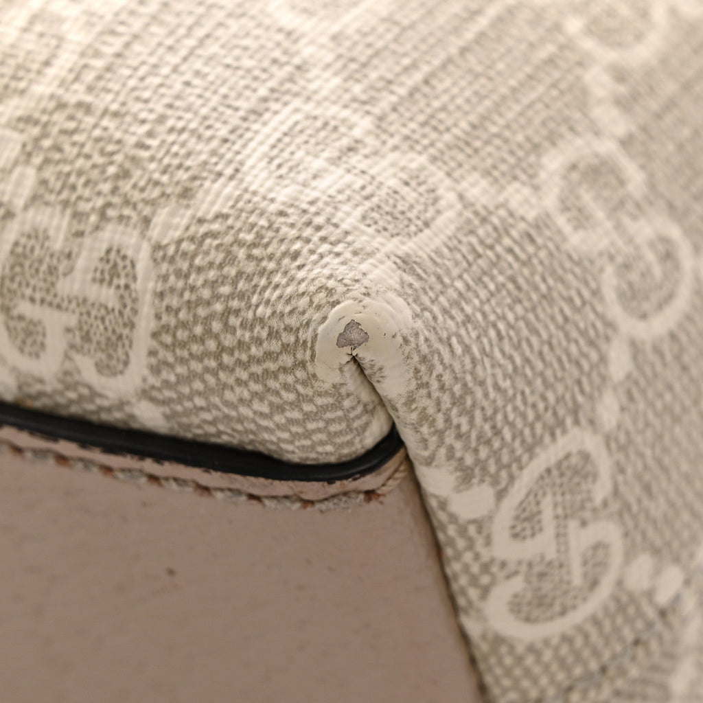 GG Supreme Monogram Textured Dollar Calfskin Web Small Ophidia Dome Shoulder Beige Mystic White Oatmeal wholesalehk.shop